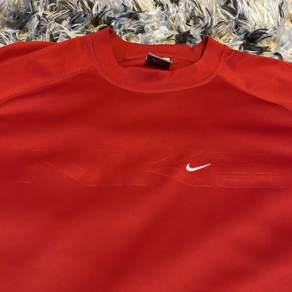 Vintage Y2K Nike Center Swoosh Red Spell out T Shirt Size Mens Large L - Picture 3 of 7